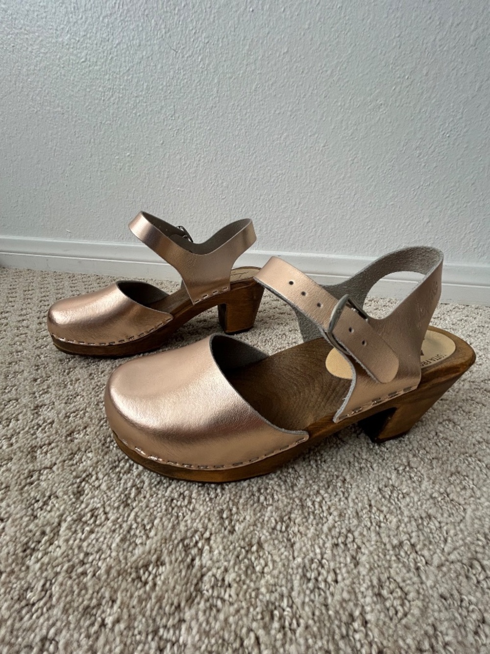 Lotta from Stockholm pink low wood clog sz 38 - Picture 5 of 6